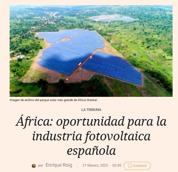 Fotovoltaica en África, polo de desarrollo